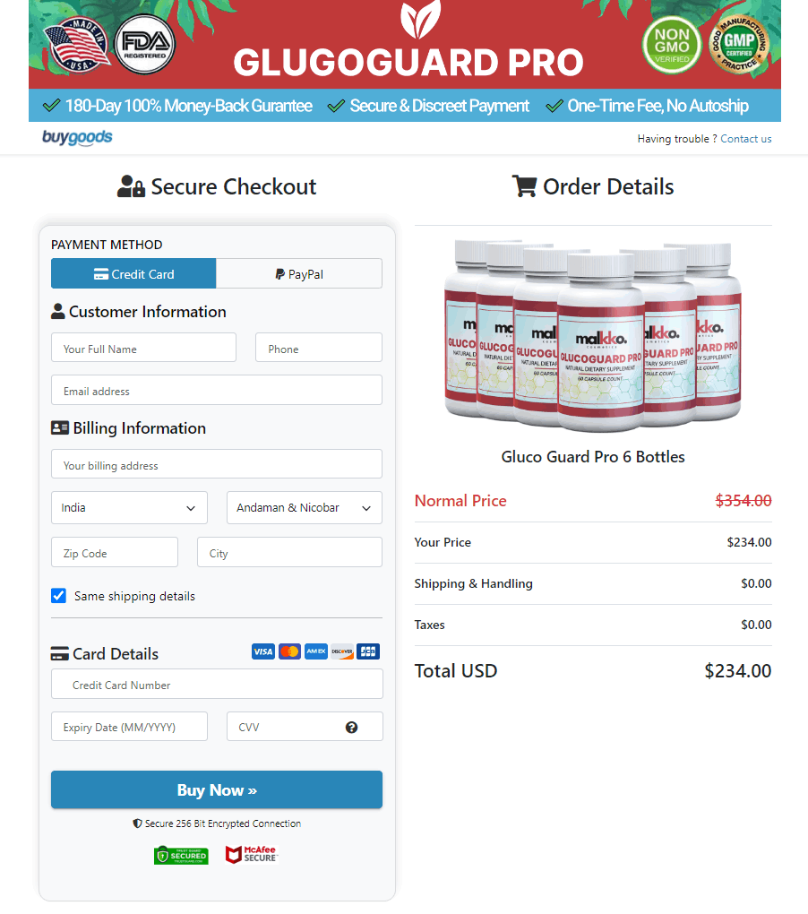 GlucoGuard Pro Secured Page